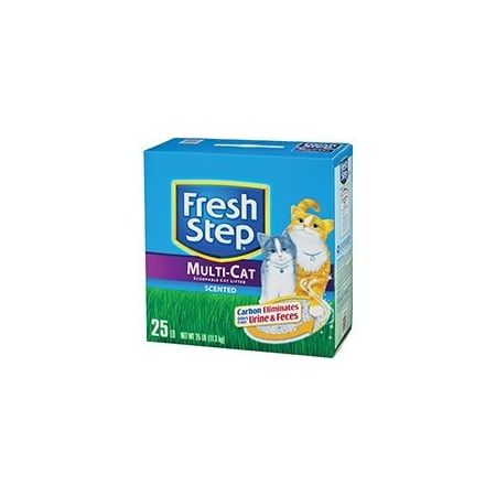 Fresh Step 30468 Scoopable Cat Litter, 25 Lb Capacity, Blue/Gray/Green/White